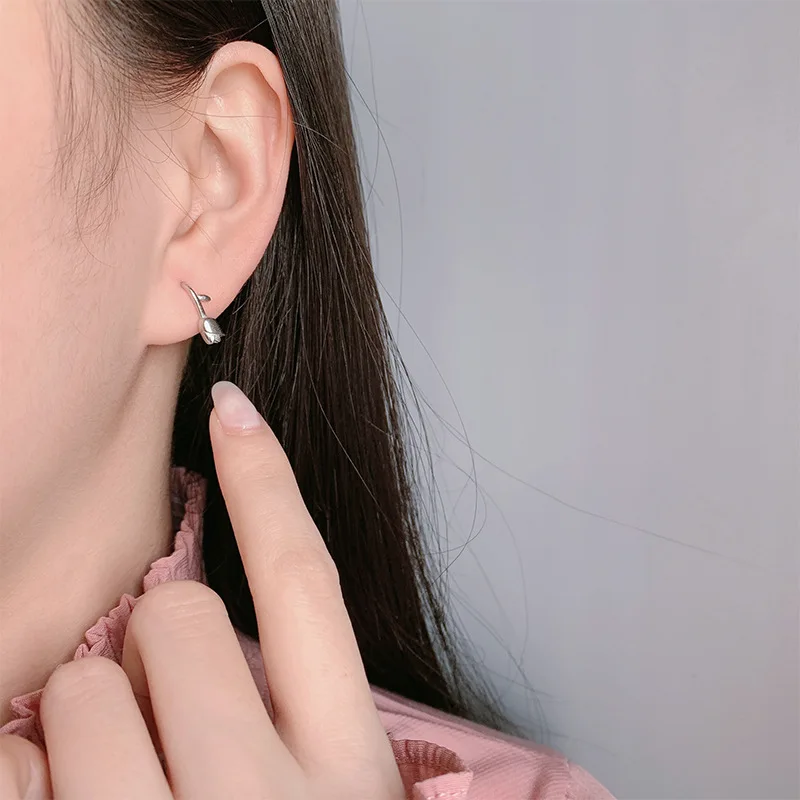 Fashion Tulip Flower Stud Earrings for Women Girls Simple Sweet Silver Color Earring Romantic Jewelry Party New Trend Gifts - Image 4