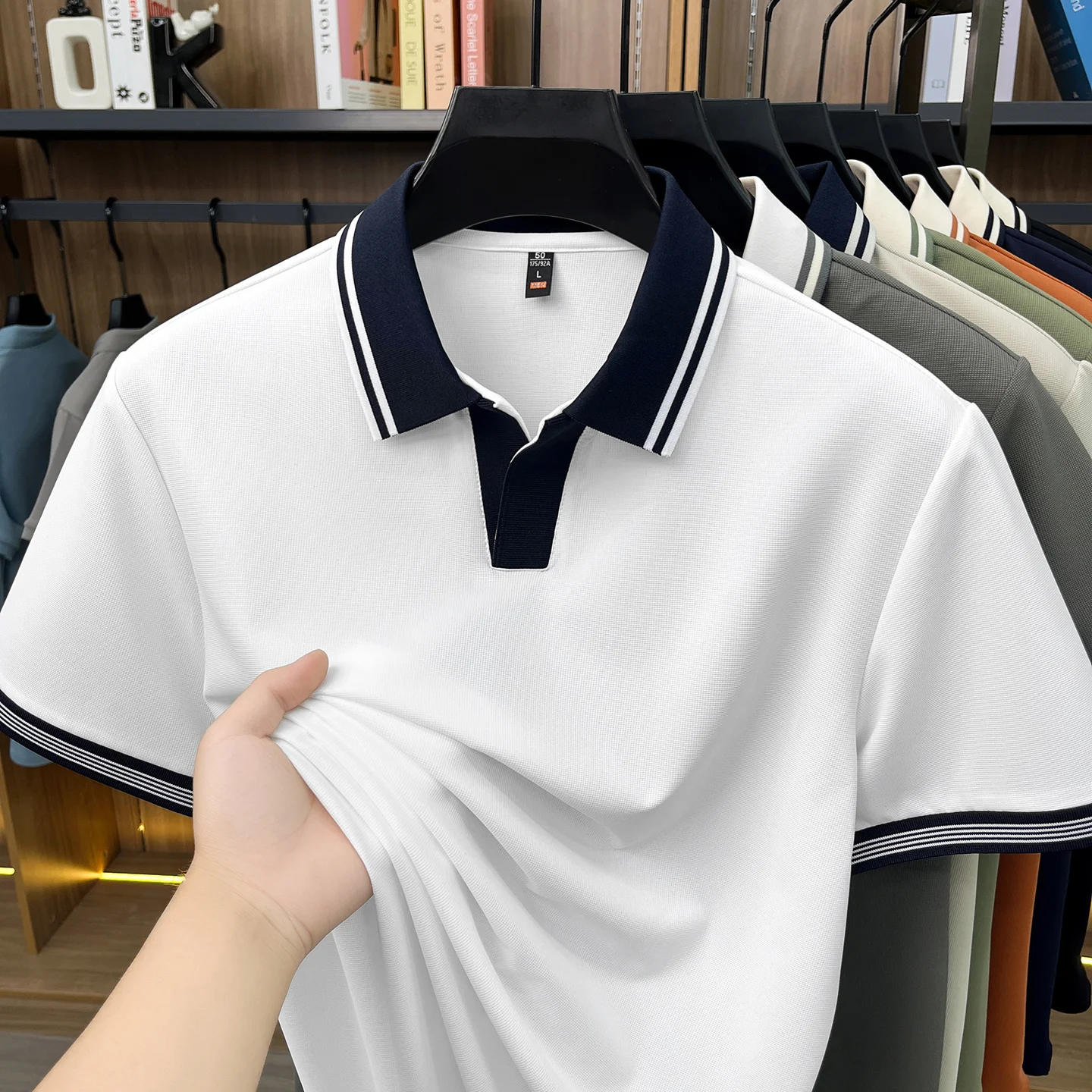 Fashionable Men's Summer New Collection Polo Short Sleeve Casual Simple and Versatile Skin friendly Trendy Top - Image 2