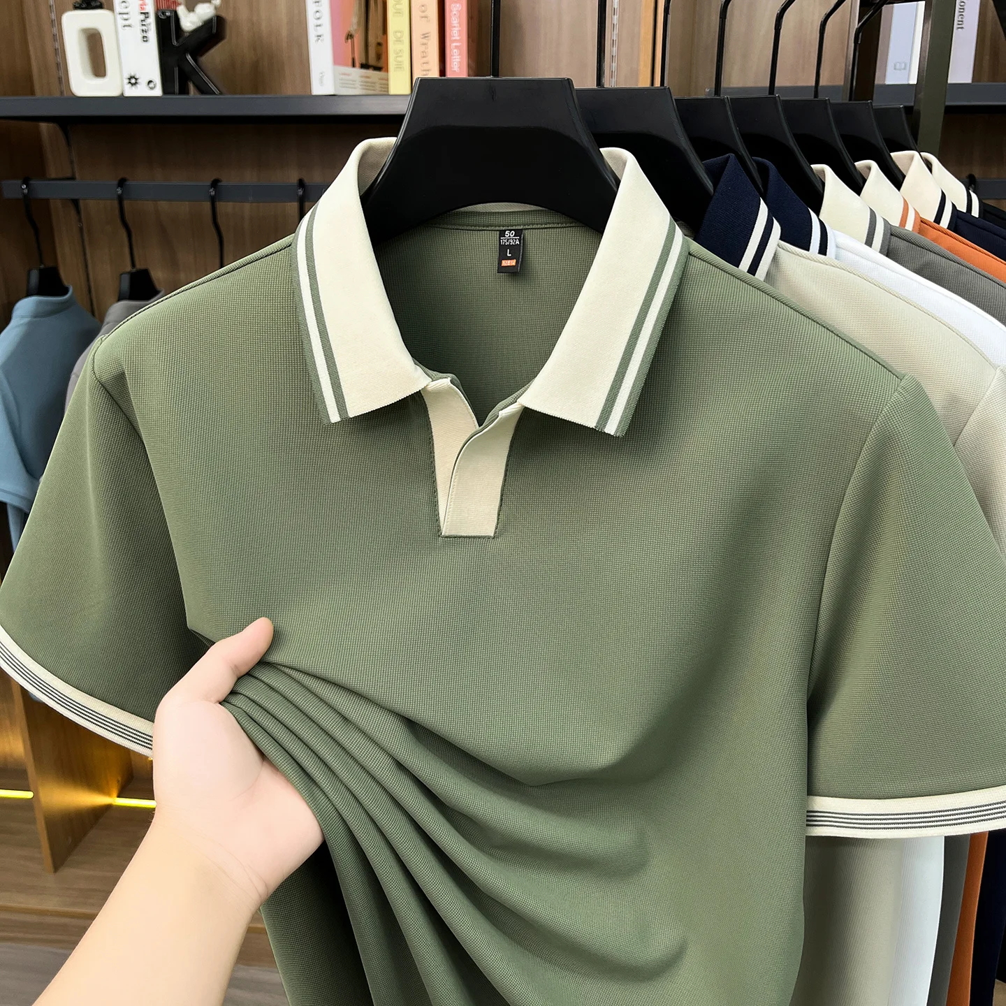 Fashionable Men's Summer New Collection Polo Short Sleeve Casual Simple and Versatile Skin friendly Trendy Top - Image 4