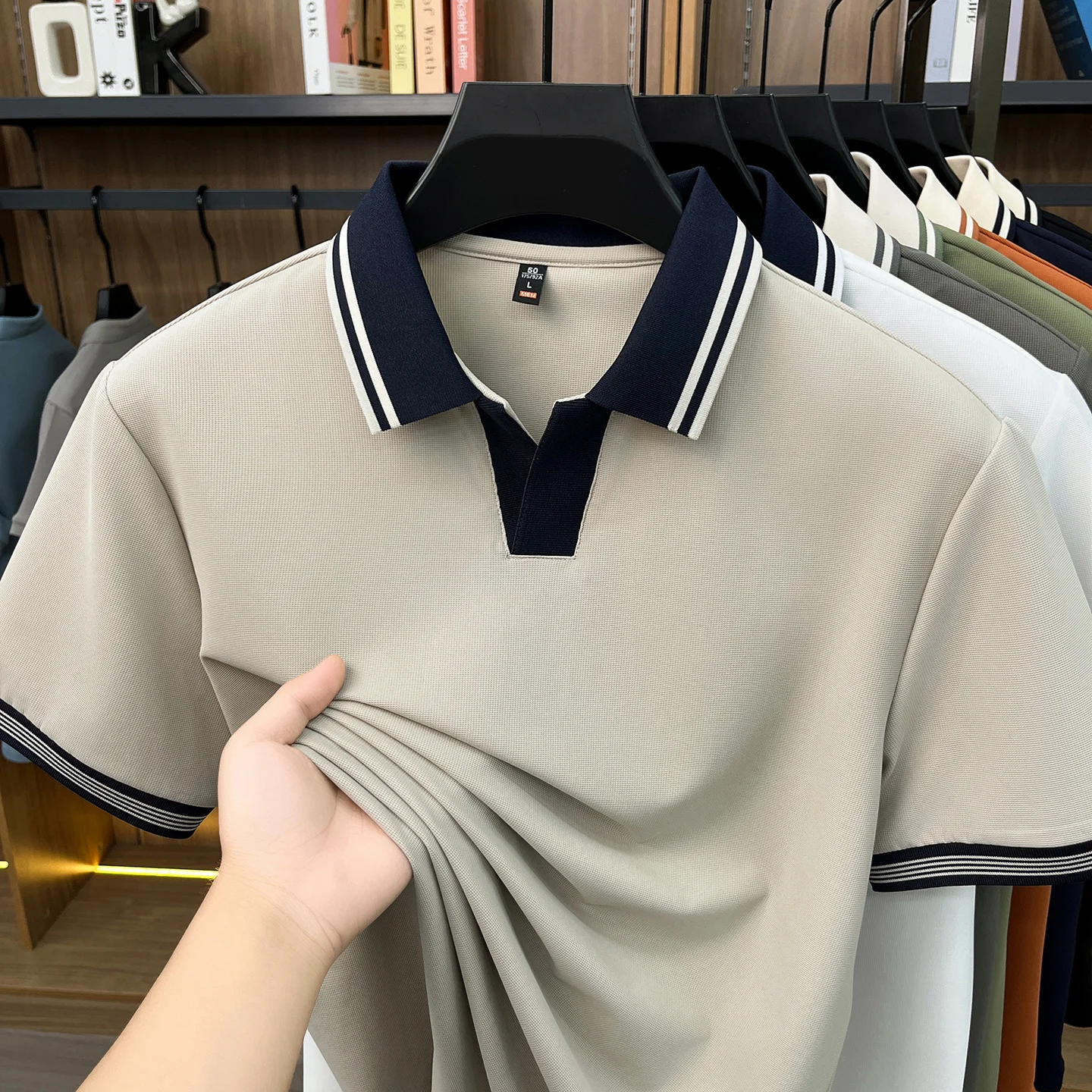 Fashionable Men's Summer New Collection Polo Short Sleeve Casual Simple and Versatile Skin friendly Trendy Top - Image 3