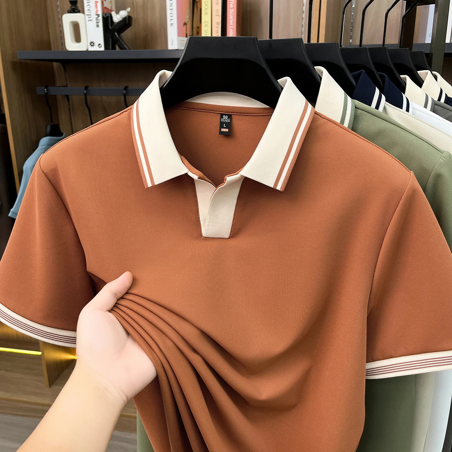 Fashionable Men's Summer New Collection Polo Short Sleeve Casual Simple and Versatile Skin friendly Trendy Top - Image 5