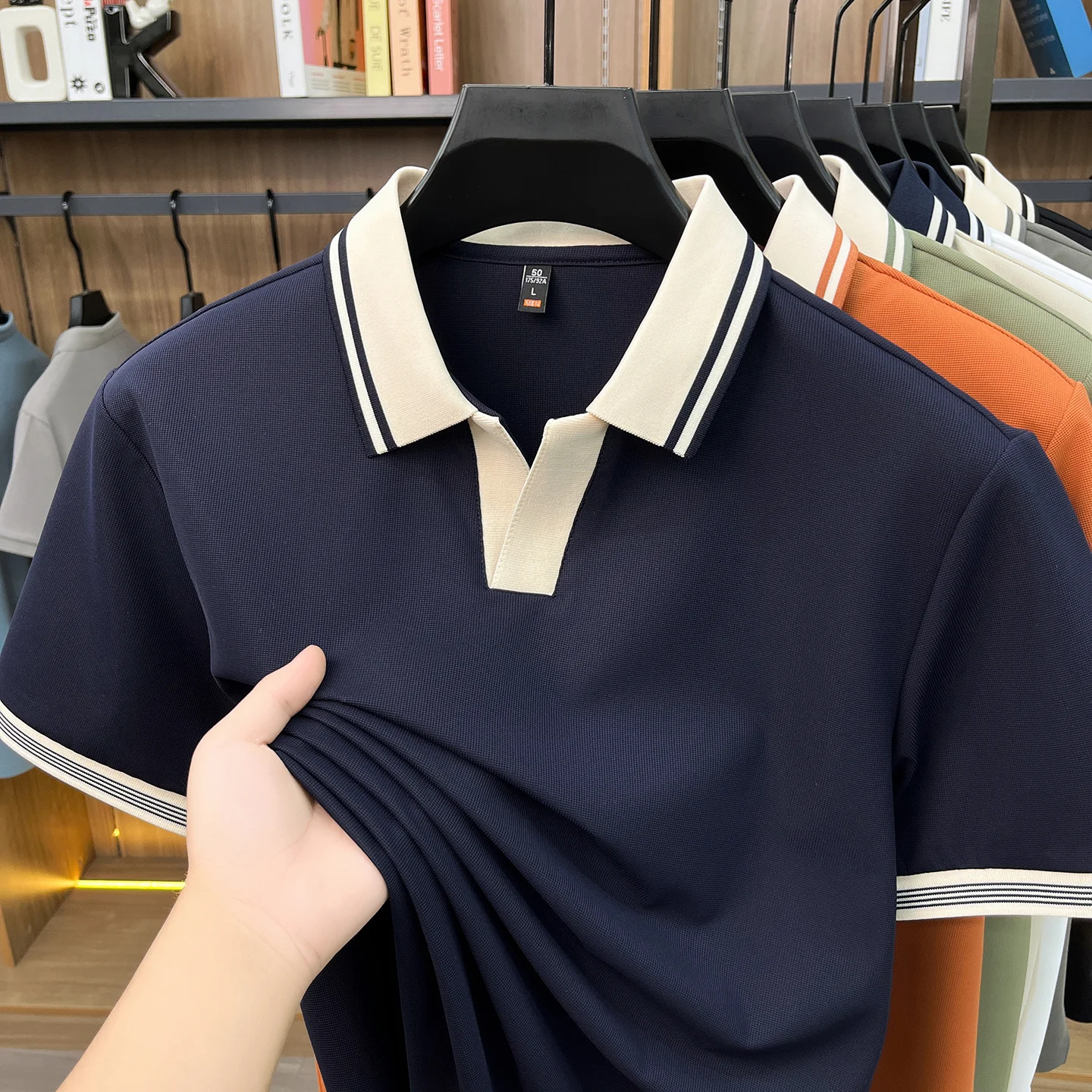 Fashionable Men's Summer New Collection Polo Short Sleeve Casual Simple and Versatile Skin friendly Trendy Top - Image 6
