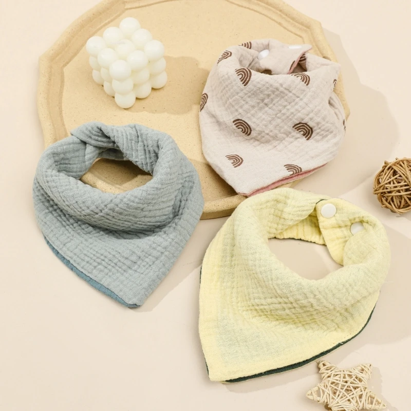 Feeding Bib Baby Four Layers Burp Cloth Bib for 0-36Month Infant Reversible Cotton Saliva Towel Drooling Bib for Newborn - Image 3