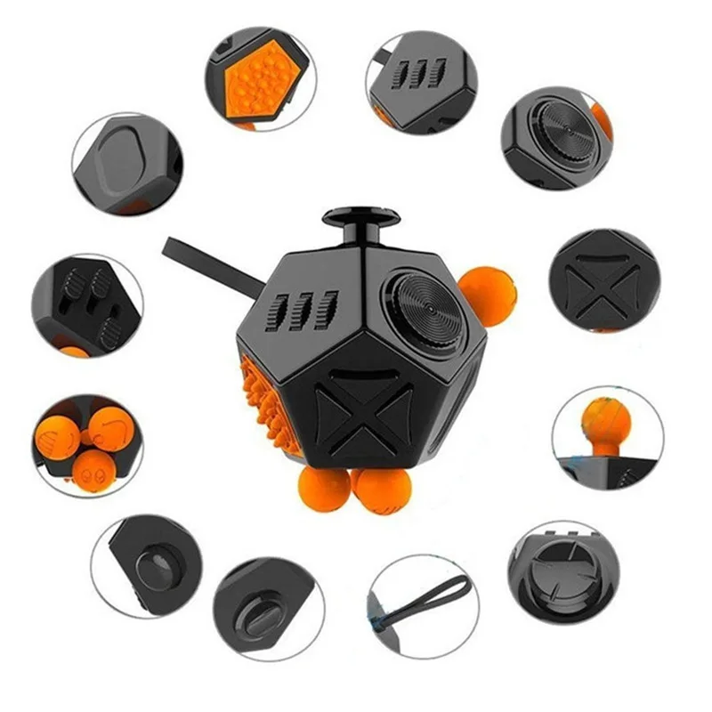 Fidget Cube Toys,EDC Hand Sensory Toys,12 Sides Anti Stress Cube For Children Kids Adults Autism ADHD OCD Anxiety Relief Focus - Image 4