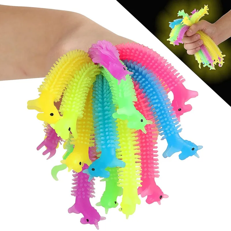 Fidget Stretchy Strings Toys Anti Anxiety Luminous Sensory Unicorn Noodles Stress Relief Toys For Boys and Girls
