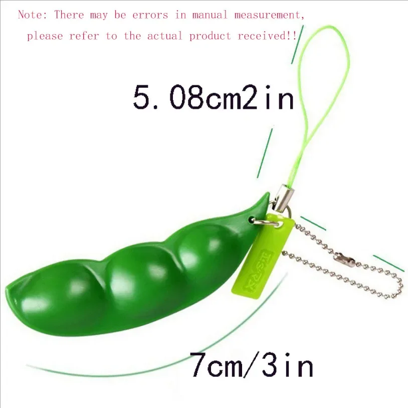 Fidget Toys Key Chains Pack Decompression Edamame Squishy Squeeze Peanut Peas Beans Keychain Stress Relief Adult Toy Keychain - Image 4