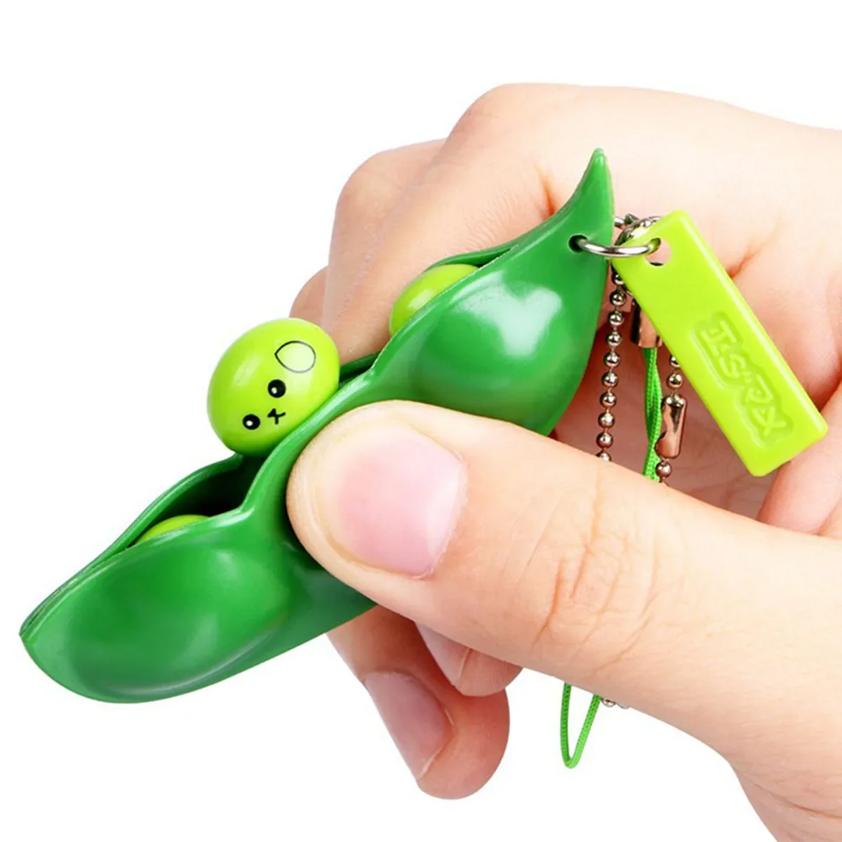 Fidget Toys Key Chains Pack Decompression Edamame Squishy Squeeze Peanut Peas Beans Keychain Stress Relief Adult Toy Keychain