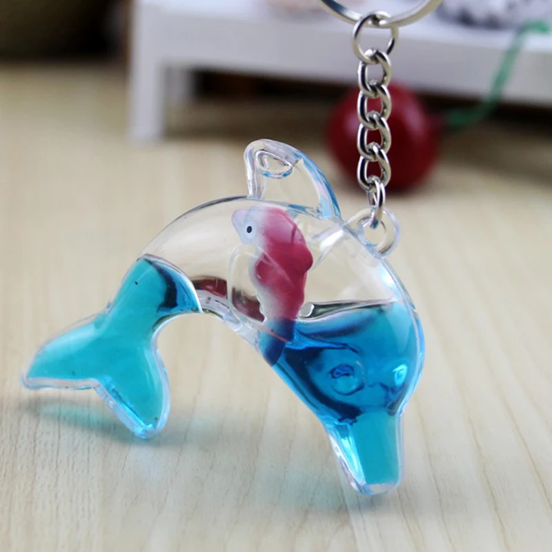 Floating Dolphin Keychain For Car Keys Ring Cute Whale Ocean Pendant Accessories Women Bag Charms Pendant Gift - Image 2