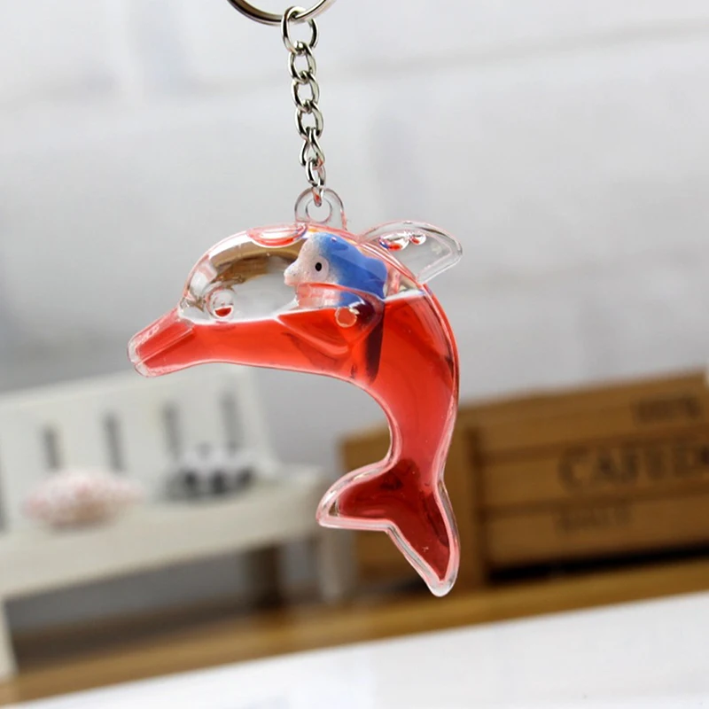 Floating Dolphin Keychain For Car Keys Ring Cute Whale Ocean Pendant Accessories Women Bag Charms Pendant Gift - Image 3