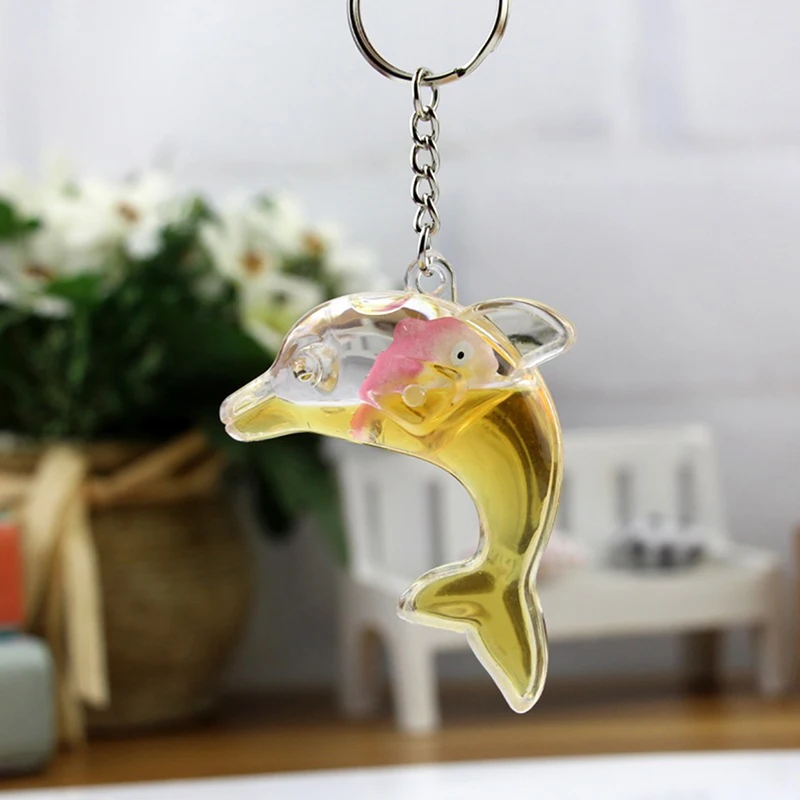 Floating Dolphin Keychain For Car Keys Ring Cute Whale Ocean Pendant Accessories Women Bag Charms Pendant Gift - Image 6