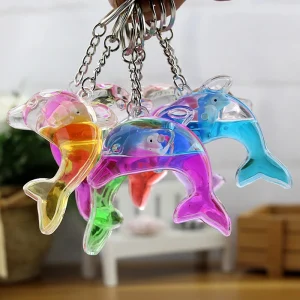 Floating Dolphin Keychain For Car Keys Ring Cute Whale Ocean Pendant Accessories Women Bag Charms Pendant Gift