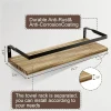 Floating Shelves,Wall Mounted Shelf for Kitchen,Living Room,Bedroom,Bathroom Storage,Rustic Wood,Set of 2