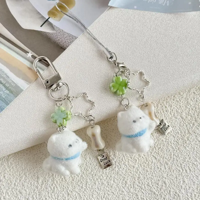 Flocking Cartoon Keychain Cute Animal Pendant Bag Decoration Keyring Phone Chain Lanyard - Image 6