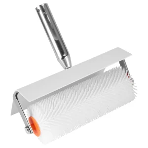 Floor Paint Roller Brush with Splash Guard Defoaming Spike Roller Flooring Aeration Roller for Epoxy Floor Paint Construction