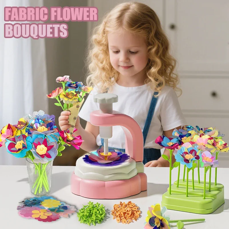 Flower Craft Kit Bouquet with Buttons and Felt Flowers Vase Art Toy Craft Project Children Kid Diy Activity Toys Boys Girls Gift - Image 4