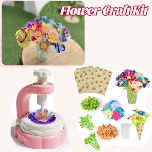 Flower Craft Kit Bouquet with Buttons and Felt Flowers Vase Art Toy Craft Project Children Kid Diy Activity Toys Boys Girls Gift