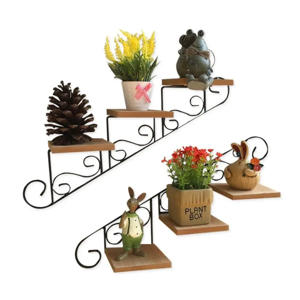 Flower Shelf Wall Mount Potted Plant Flower Rack Figurines Wall Shelves Floating Shelf Home Decor Cafe Clothing Store Wall Shelf - Image 4