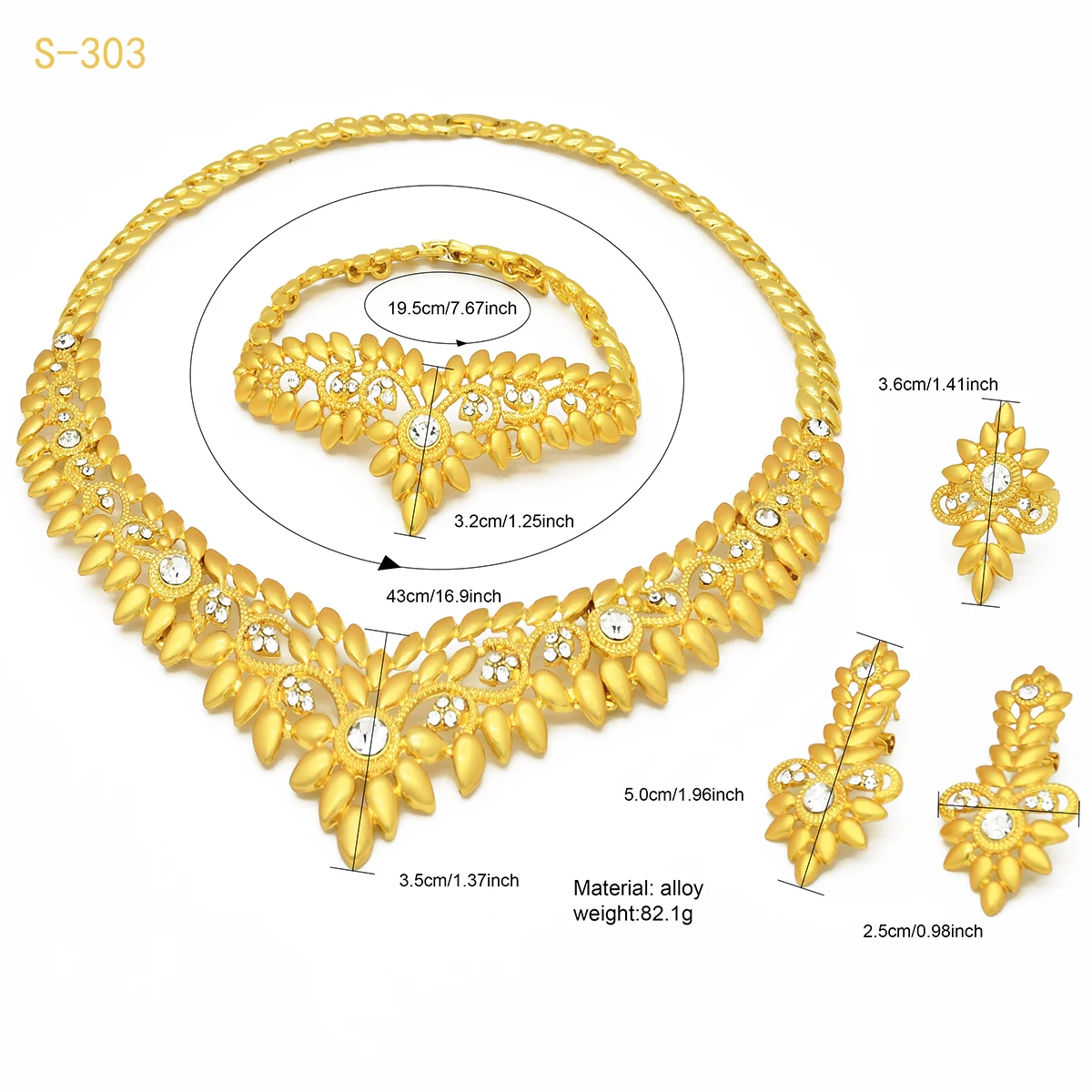 France Luxury 24k Gold Color Jewelry Set For Women Dubai Bridal Wedding Necklace And Earrings Set African Choker Party Gifts - Image 7
