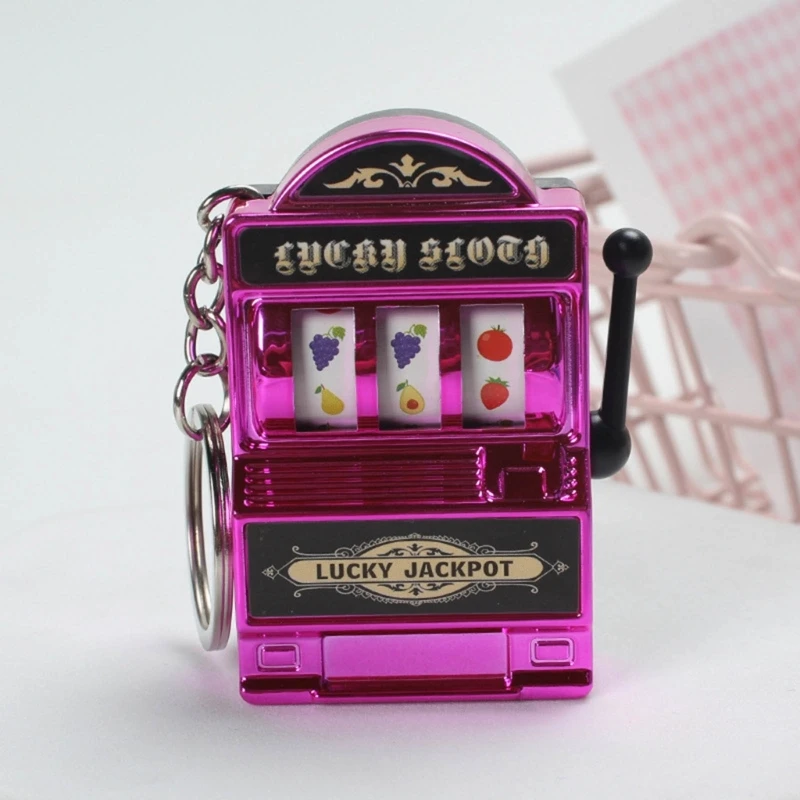 Fruit Slot Machine Keychain Lucky Charm Jackpot Keychains Mini Casino Pendant Bag Charm Novelty Gifts for Kids Adults - Image 2
