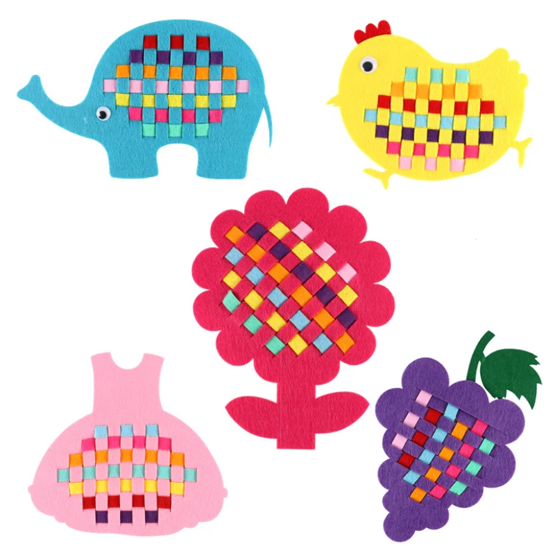 Fun DIY Non-woven Weaving Material Kits Handmade Crafts for Kids Boys Girls Preschool Woven Strips Montessori Educational Toys - Image 2