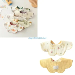 Functional Infant Bib Soft Absorbent Saliva Towel with Reversible Cotton Design