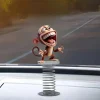 Funny Car 2D Acrylic Spring Bobblehead Monkey Pendant Personalized Pendant Cartoon Dashboard Decor Car Interior Accessories