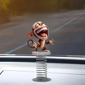 Funny Car 2D Acrylic Spring Bobblehead Monkey Pendant Personalized Pendant Cartoon Dashboard Decor Car Interior Accessories