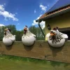 Funny Chicken Fence Decor Statues Resin Garden Farm Yard Chicken Hen Sculpture Art Craft Courtyard Housewarming Home Decoration