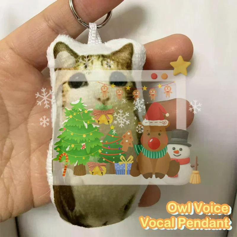 Funny Owl Voice Keychain With Sound Cute Rotating Plush Keyring Pendant Portable Cartoon Bag Pendant Gift For Backpack Car - Image 2