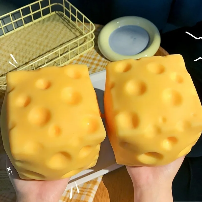 Giant Cheese Squeeze Toy Extra Large Size Cheese Squishy Fidget Toys Slow Rebound Shapeable Venting Ball for Adults Gifts - Image 2