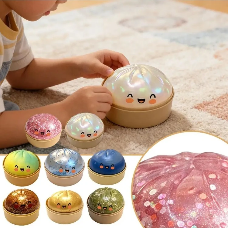 Giant Squishies Dumpling Bun Toy, Slowly Rising Sparkling Dumpling Pressure Ball, Relieve Stress Restlessness Toy - Image 4
