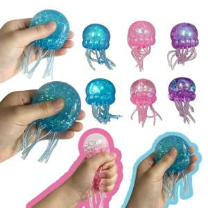 Gift Toy New octopus Fuzz Ball Jellyfish Squishy octopus stress ball Soft Stress Relief Toy Cute Relaxing Squeeze Sensory Toy