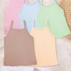 Girls Big Kids Solid Color Strap Vest Underwear Comfortable Breathable Seamless Tank Top for Children