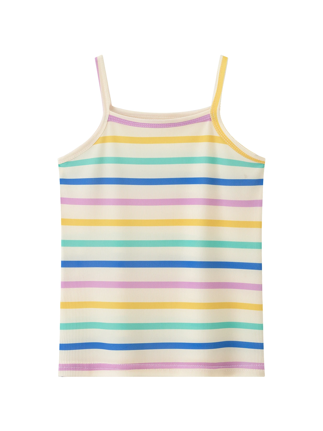 Girls' Four Seasons Multi Color Striped Strap Top Comfortable Casual Bottom Top Children's Sports Fashion Sleeveless T-shirt - Image 5