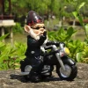 Gnome Dwarf Resin Home Garden Decoration Crafts Home Ornaments Biker Old Man Riding Motorcycle Statue Gardening Decorations