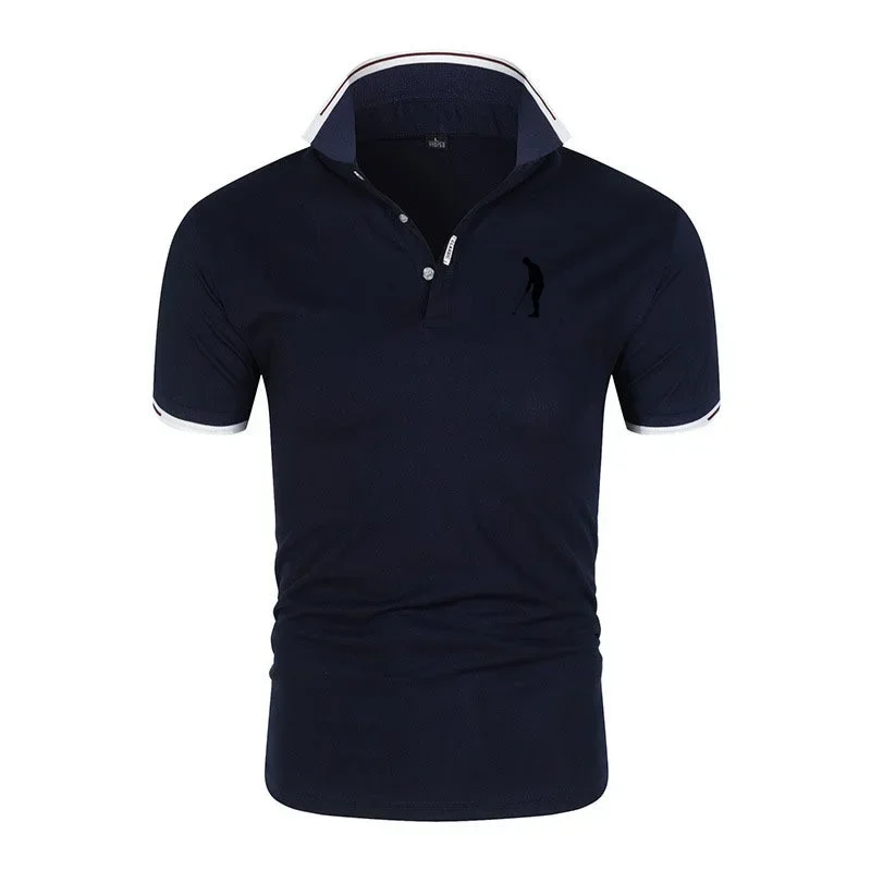 Golf T-shirt for Men Lapel Short Sleeve Breathable POLO Shirt Button Summer Pullovers Fashion Trend T-Shirt Man Streetwear Tops - Image 2