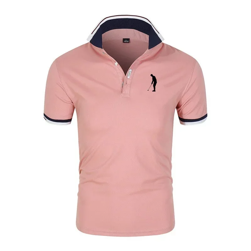 Golf T-shirt for Men Lapel Short Sleeve Breathable POLO Shirt Button Summer Pullovers Fashion Trend T-Shirt Man Streetwear Tops - Image 3
