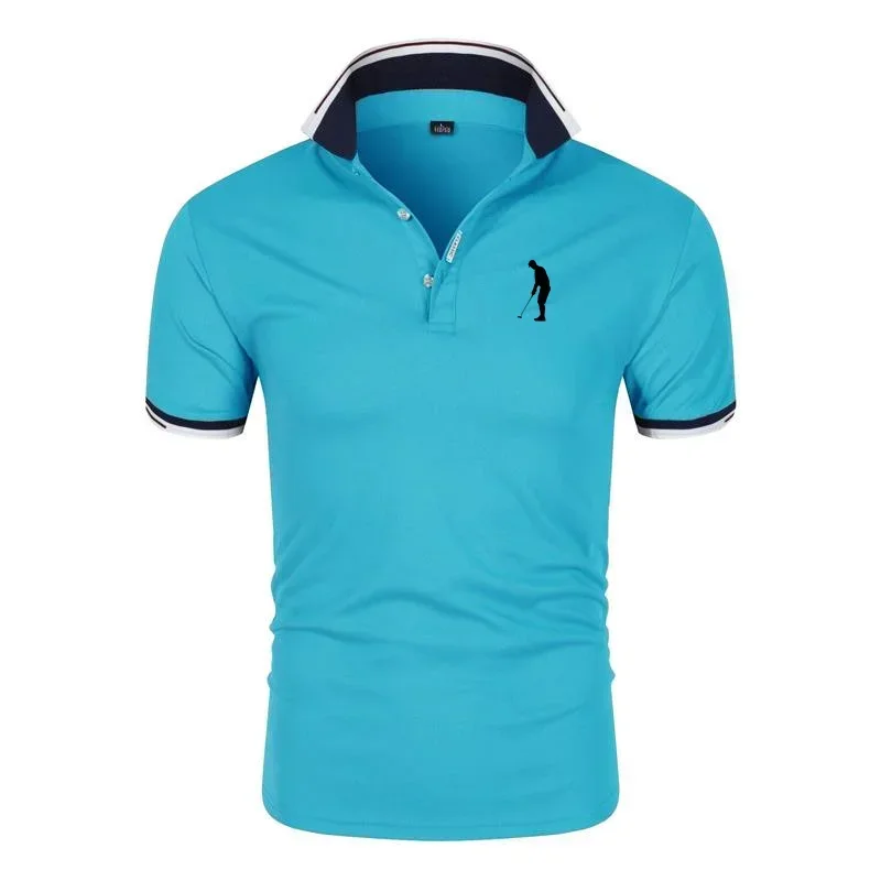 Golf T-shirt for Men Lapel Short Sleeve Breathable POLO Shirt Button Summer Pullovers Fashion Trend T-Shirt Man Streetwear Tops - Image 5