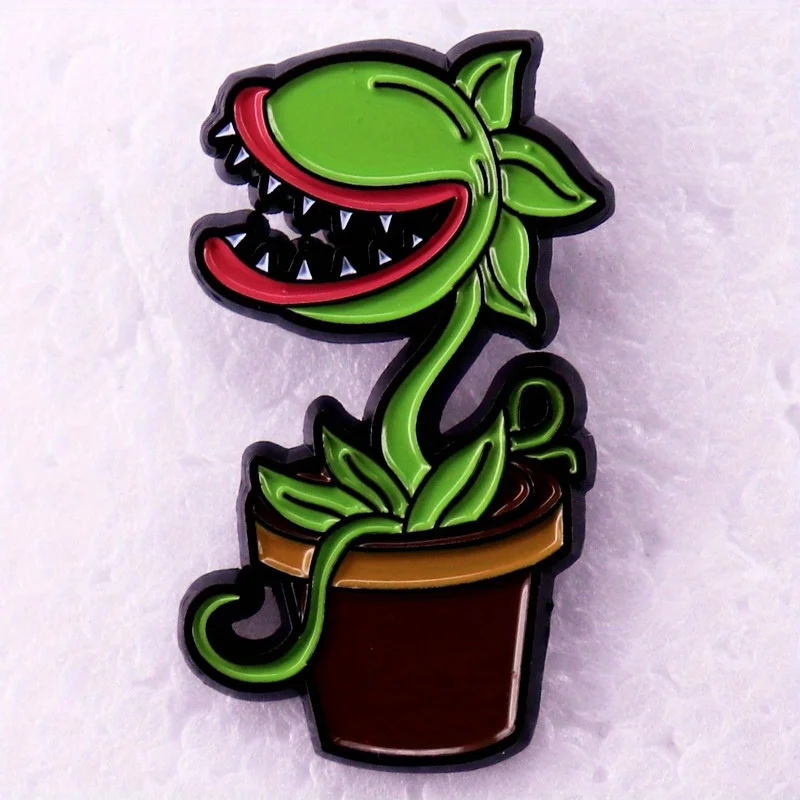 Green Cannibal Flower Brooch Funny Plant Badge Accessory - Image 2