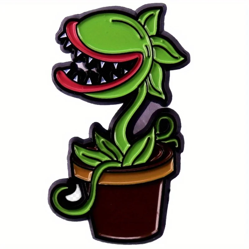 Green Cannibal Flower Brooch Funny Plant Badge Accessory - Image 5