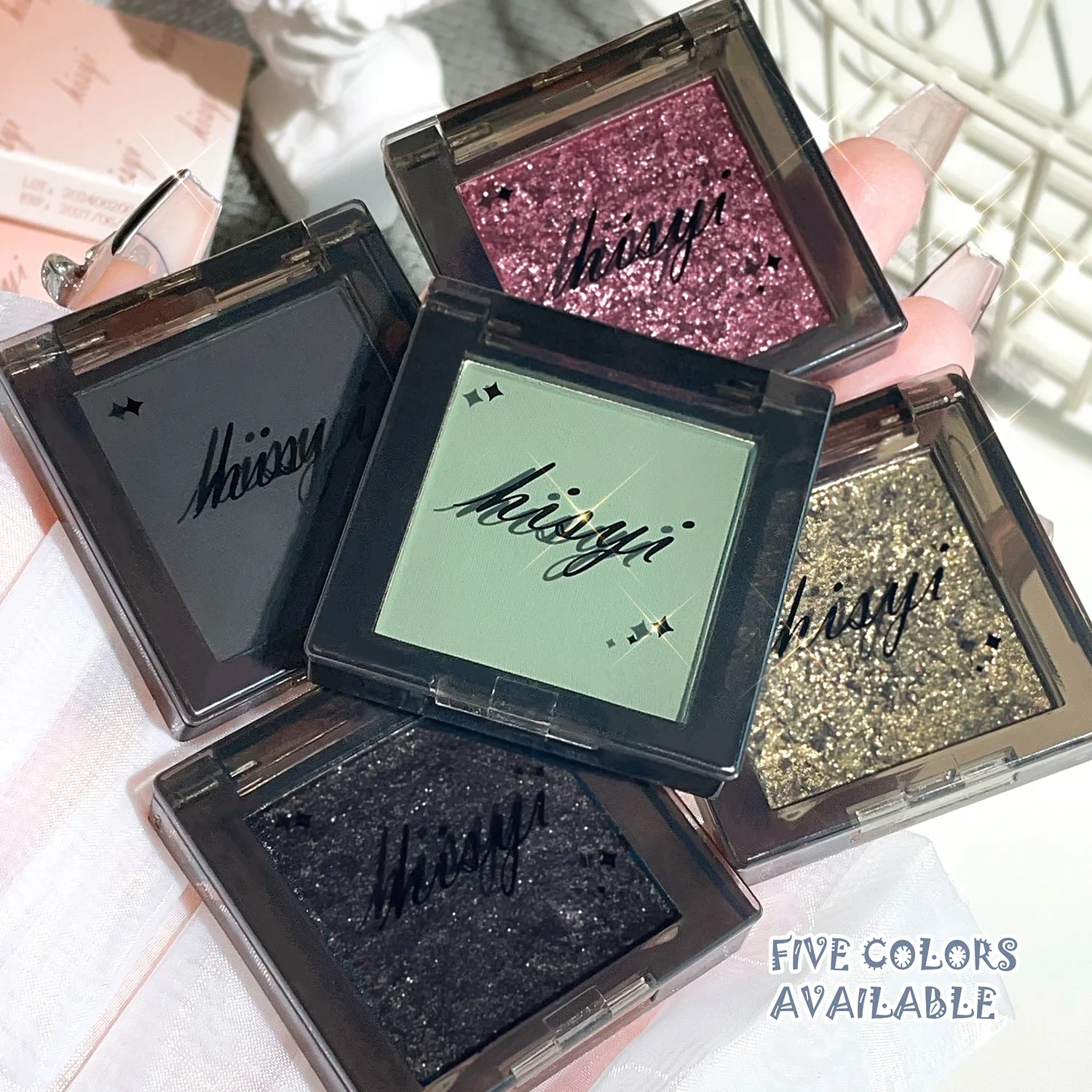 HISYI Eyeshadow palette smoky monochrome eyeshadow gray black matte dopamine color makeup - Image 6
