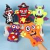 Halloween Hand Puppet for Kids Children Toddlers Gifts Cartoon Skeleton Pirate Monster Sewing DIY Craft Kits Role-play Toys