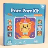 Handmade Material Children's Sticker Book Hairball Educational Animal Pompom Art Kit Early Learning Montessori Pompom Crafts