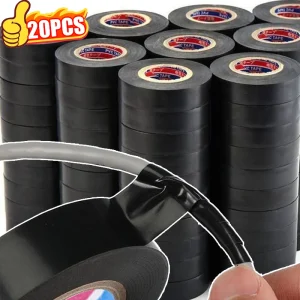 Heat-resistant Self-adhesive Electrical Tapes Black Flame Retardant Insulation Tapes Waterproof Wiring Cable Repairs PVC Tape