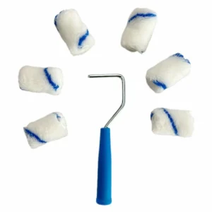 High-Density Fabric Paint Rollers Set 2Inch Smooth Finish Paint Roller Tray Lint-Free Mini Paint Roller Painting Walls