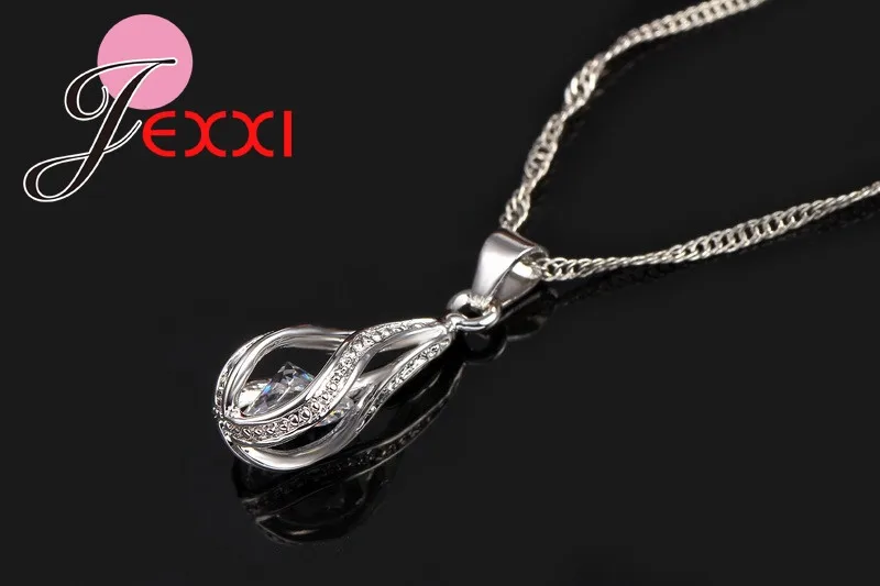 High Quality Austrian CZ Crystal Necklace and Earrings 925 Sterling Silver Jewelry Sets for Women Wedding Accessories - Image 6