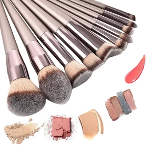 Hot Champagne Makeup Brushes Set for Women Cosmetic Foundation Powder Blush Eyeshadow Kabuki Blending Make Up Brush Beauty Tools