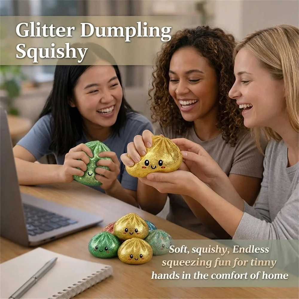 Hot Cute Dumpling Squishy Toy Steamed Stuffed Bun Squeeze Decompression Slow Rising Anti Stress Reliever Soft Kids Sensory Gift - Image 2