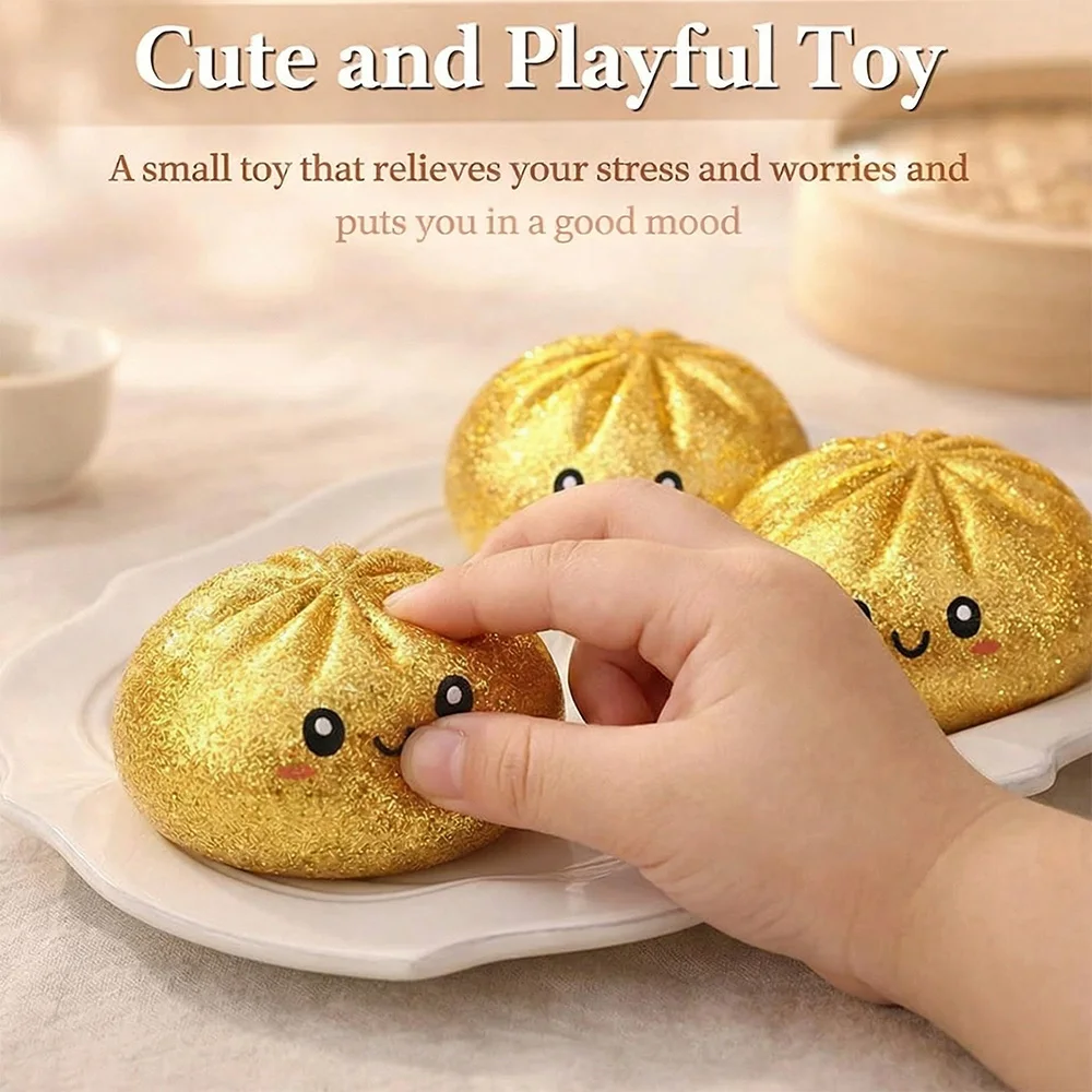 Hot Cute Dumpling Squishy Toy Steamed Stuffed Bun Squeeze Decompression Slow Rising Anti Stress Reliever Soft Kids Sensory Gift - Image 5