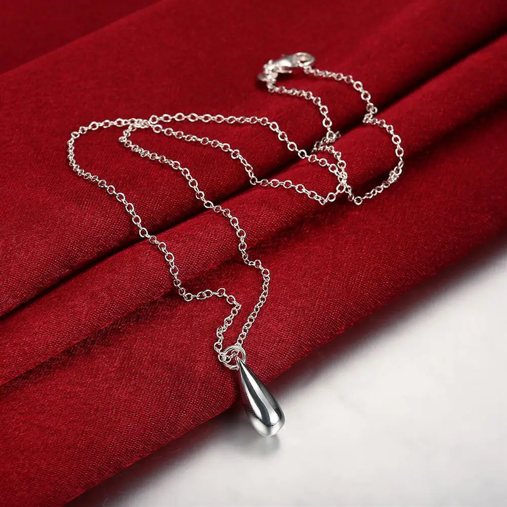 Hot Pretty 925 Sterling Silver Water drop Pendant bangle Bracelet necklace earring ring for women Fashion Party Gift Jewelry set - Image 6